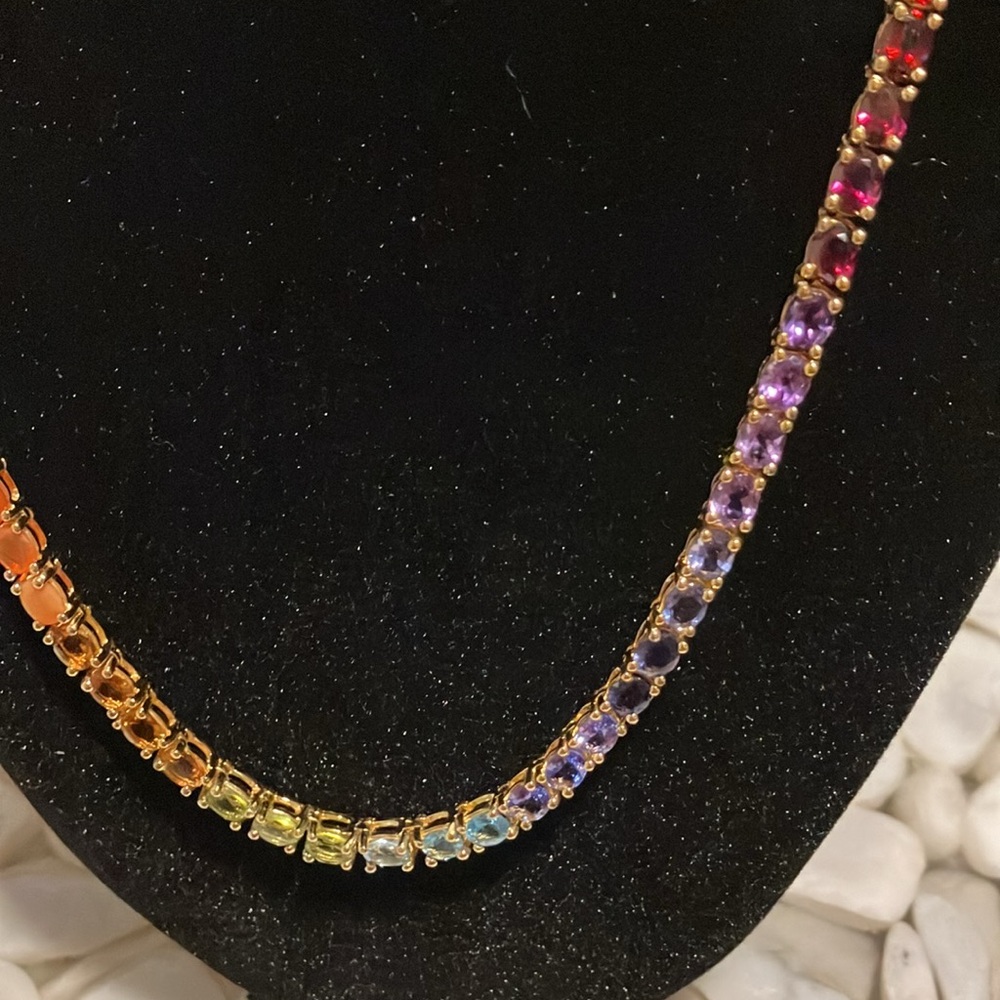 Gorgeous NWOT Rainbow Gemstone Necklace - Picture 3 of 7